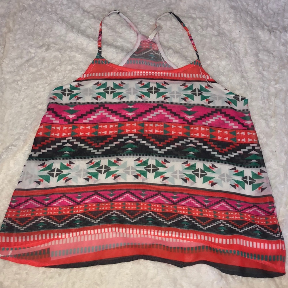 Aztec print flowy tank top. Size medium.